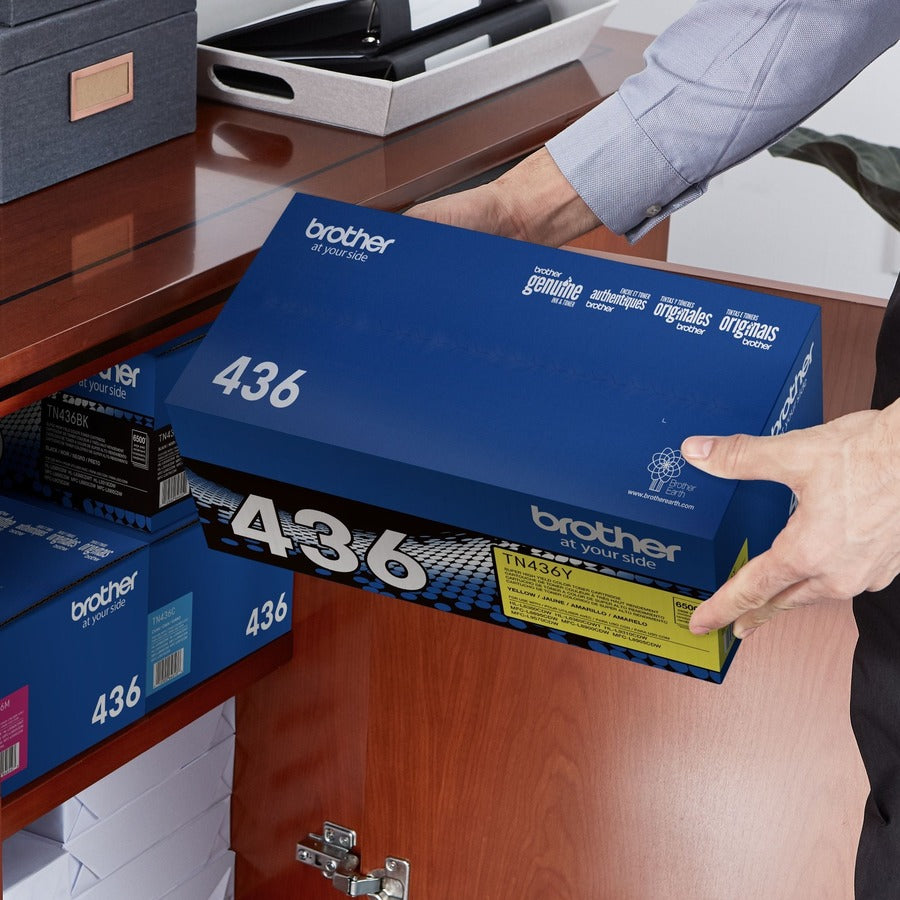 Brother TN436Y Original Laser Toner Cartridge - Yellow - 1 Each