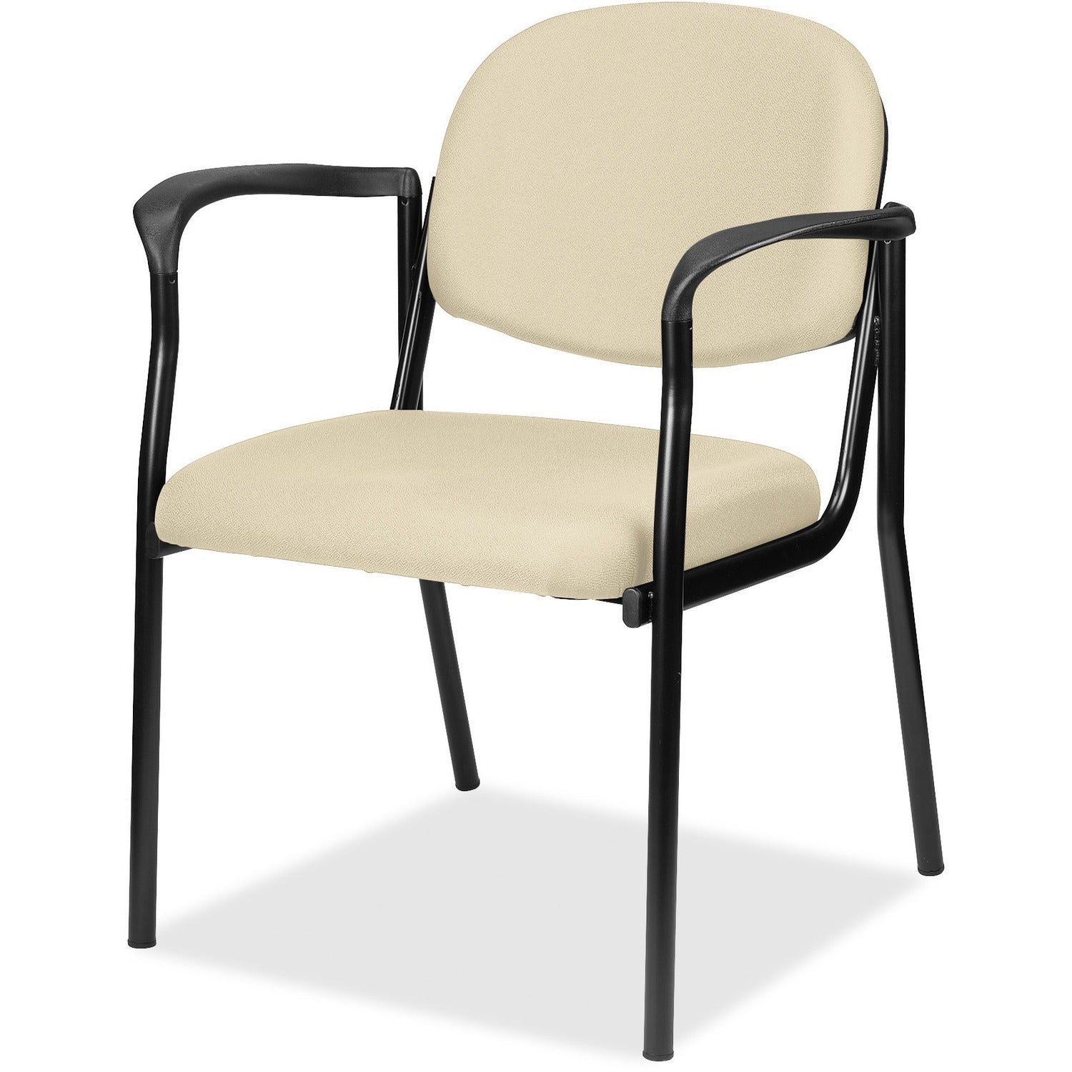 Eurotech dakota with Arms - Buff Seat Color - Fabric, Vinyl Seat Material - Buff Back Color - Vinyl, Fabric Back Material - Four-legged Base - Dillon Buff - 2 / Carton