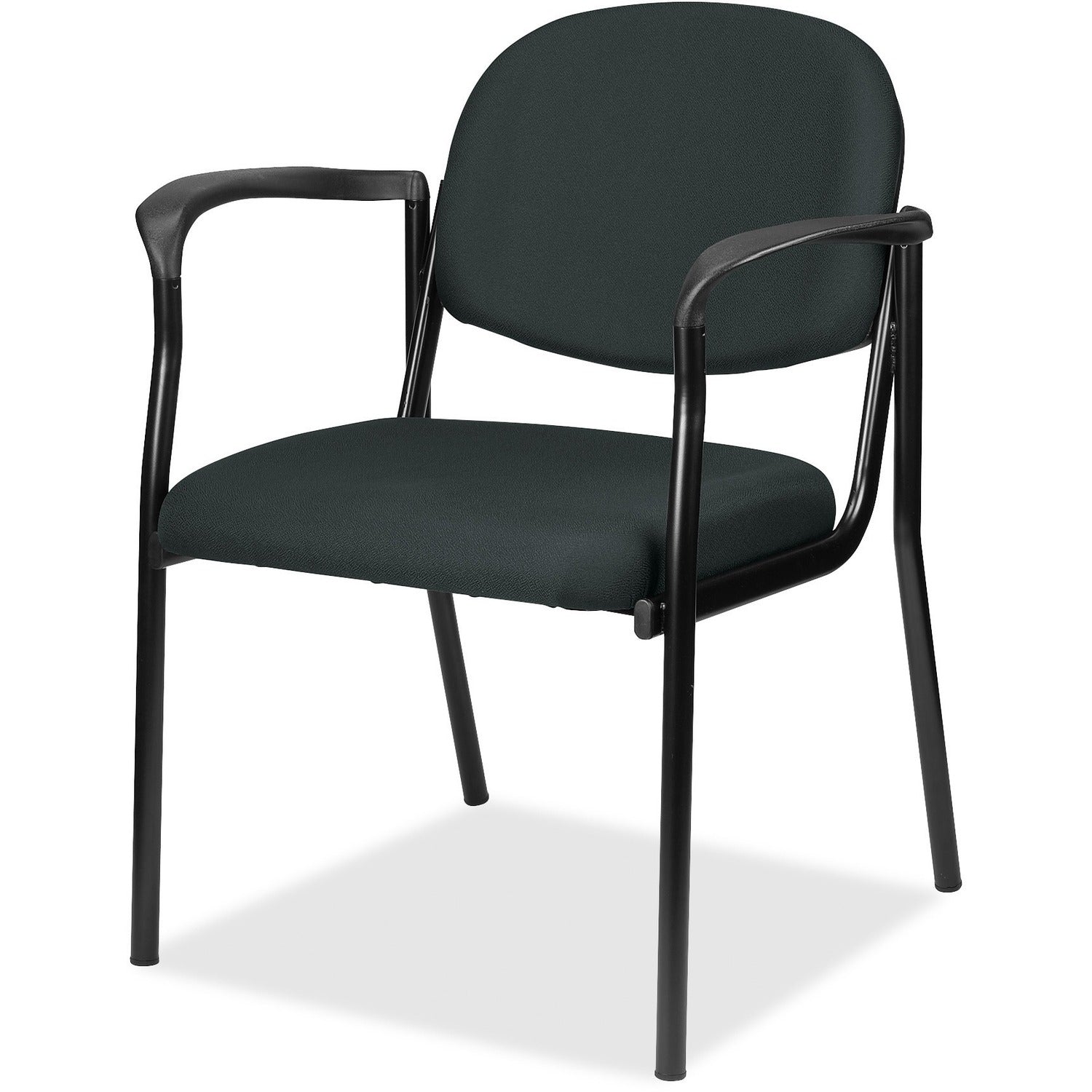 Eurotech dakota with Arms - Black Seat Color - Fabric, Vinyl Seat Material - Black Back Color - Vinyl, Fabric Back Material - Four-legged Base - Dillon Black - 1 Carton