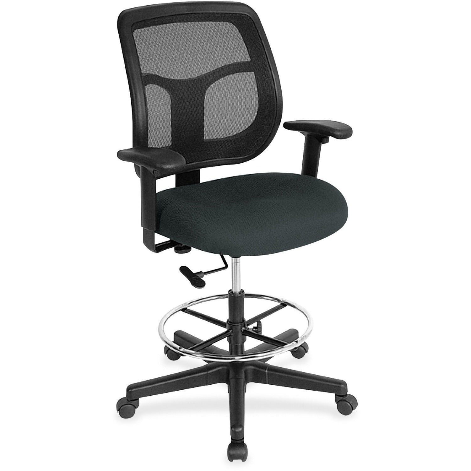 Eurotech Utility Stool - Dillon Black - Vinyl - 1 Each