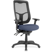 Eurotech Executive Chair, High Back, Fabric Seat, Dillon Ocean Vinyl, Blue, 1 Each