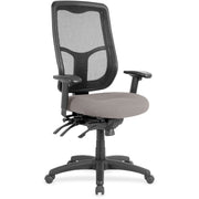 Eurotech Executive Chair, High Back, Fabric Seat, Mesh Back, Castillo Metal, Vinyl, Gray, 1 Each