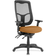 Eurotech Executive Chair, High Back, Fabric Seat, Dillon Fiesta Vinyl, Brown, 1 Each