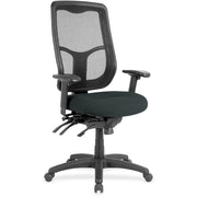 Eurotech Executive Chair, High Back, Fabric Seat, Dillon Black Vinyl, 1 Each