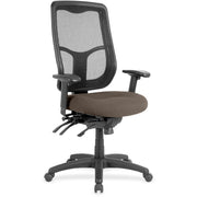 Eurotech Executive Chair, High Back, Fabric Seat, Dillon Java Vinyl, Brown, 1 Each