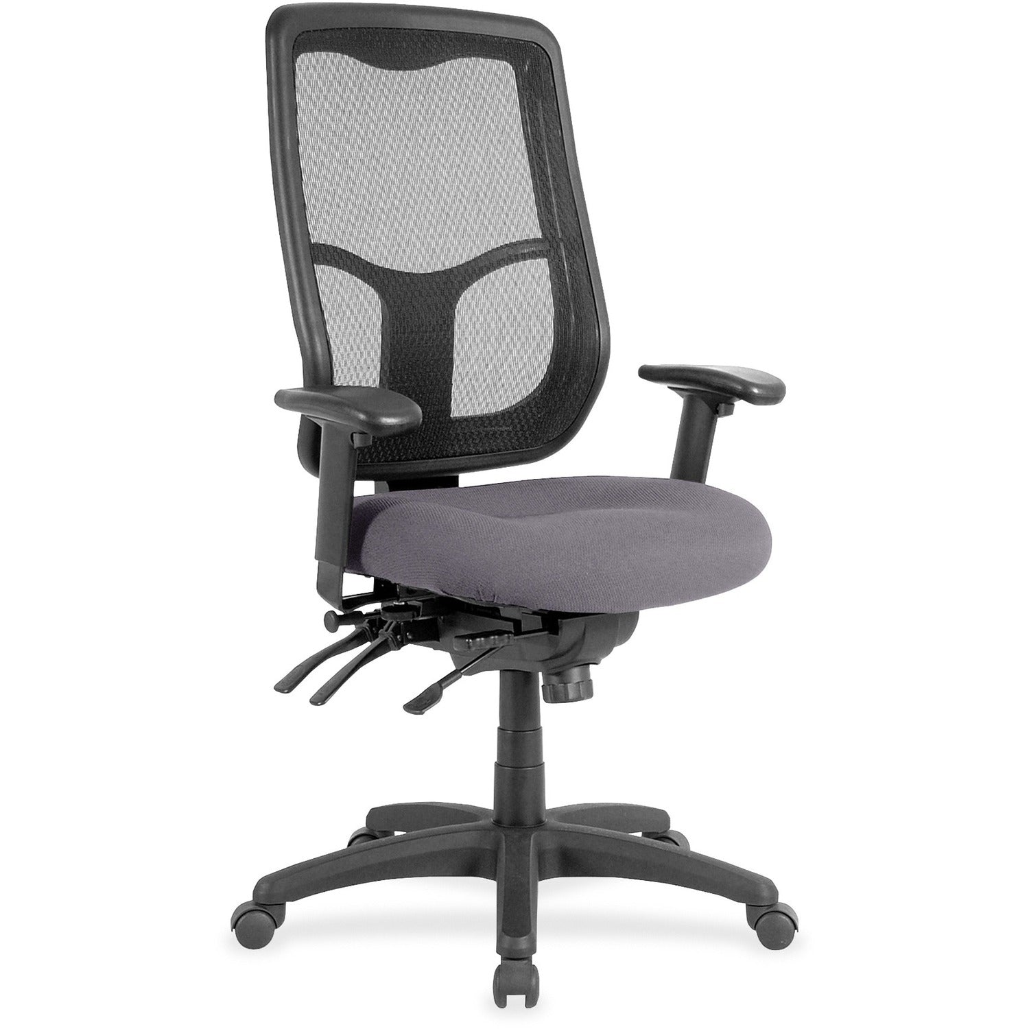 Eurotech Executive Chair, High Back, Fabric Seat, Canyon Carbon Vinyl, Black, 1 Each