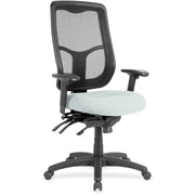 Eurotech Executive Chair, High Back, Fabric Seat, Mesh Back, Castillo Breezy Vinyl, Gray, 1 Each