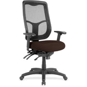 Eurotech Executive Chair, High Back, Fabric Seat, Canyon Nightfall Vinyl, Black, 1 Each