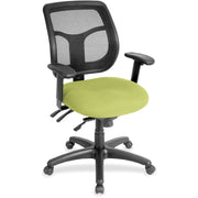 Eurotech Apollo Multi-Function Task Chair, Apple Green, Fabric/Vinyl Seat, Mesh Back, Adjustable Arms, 5-Star Base, 1 Each