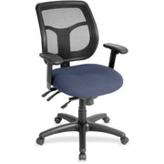 Eurotech Apollo Multi-Function Task Chair, Ocean Blue, Fabric/Vinyl Seat, Mesh Back, Adjustable Arms, 5-Star Base, 1 Each