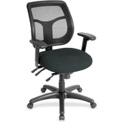 Eurotech Apollo Multi-Function Task Chair, Black Fabric/Vinyl Seat, Mesh Back, Adjustable Arms, 5-Star Base, 1 Each