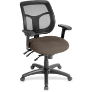Eurotech Apollo Multi-Function Task Chair, Java Fabric/Vinyl Seat, Mesh Back, Adjustable Arms, 5-Star Base, 1 Each