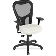 Eurotech Apollo Synchro High Back Chair, Snow Seat Color, Fabric/Vinyl, Mesh High Back, 5-Star Base, Adjustable Arms, Ergonomic, 1 Each
