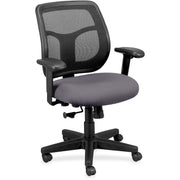 Eurotech Apollo Mid-back Task Chair, Carbon Vinyl/Fabric Seat, Mesh Back, Adjustable Arms, 5-star Base, Canyon Carbon, 1 Each
