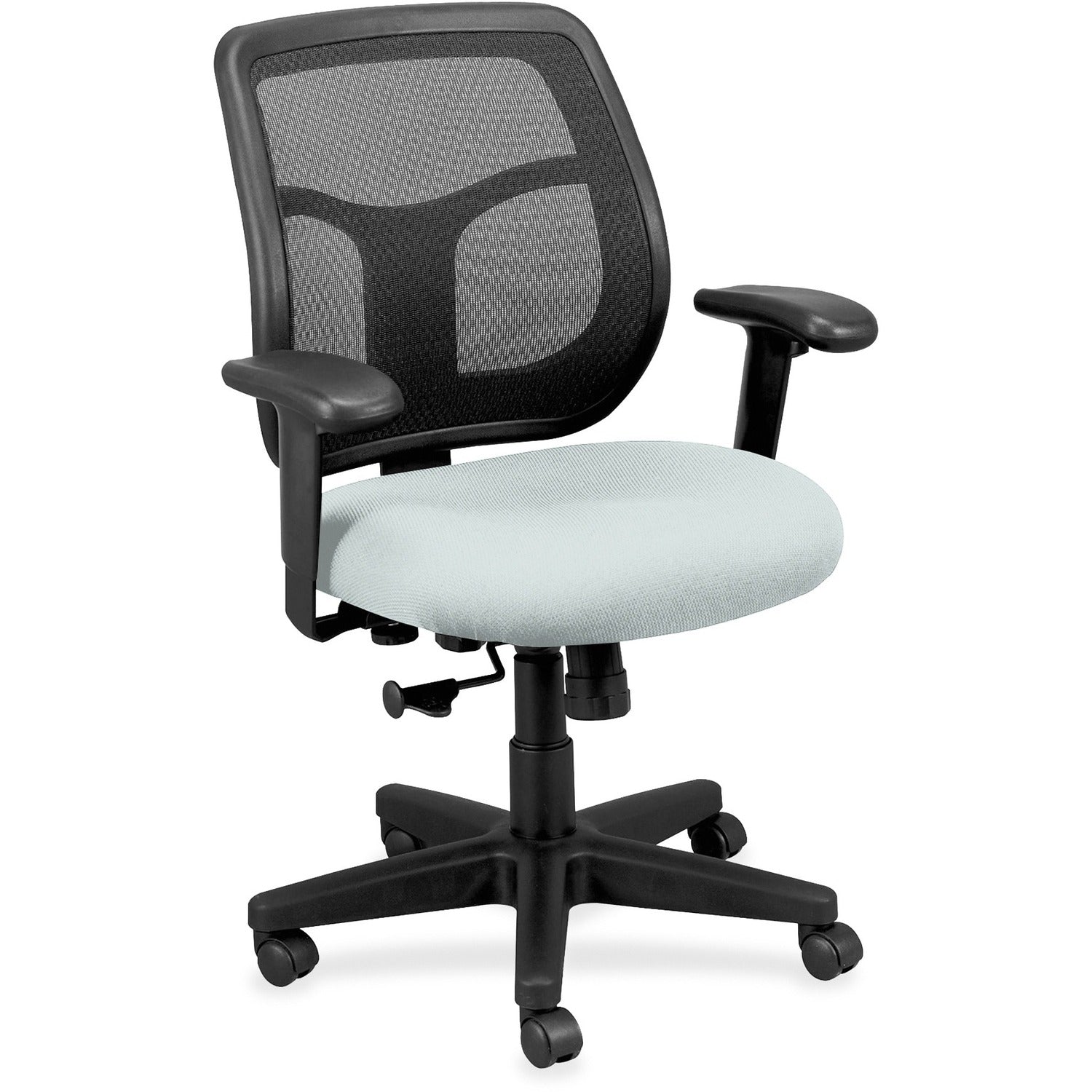 Eurotech Apollo Mid-back Task Chair, Breezy Seat Color, Vinyl/Fabric, Mesh Mid Back, 5-star Base, Adjustable Arms, Ergonomic, 1 Each