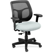 Eurotech Apollo Mid-back Task Chair, Breezy Seat Color, Vinyl/Fabric, Mesh Mid Back, 5-star Base, Adjustable Arms, Ergonomic, 1 Each