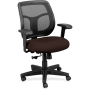 Eurotech Apollo Mid-back Task Chair, Nightfall Seat Color, Vinyl/Fabric, Mesh Back, 5-star Base, Adjustable Arms and Back, Ergonomic, 1 Each