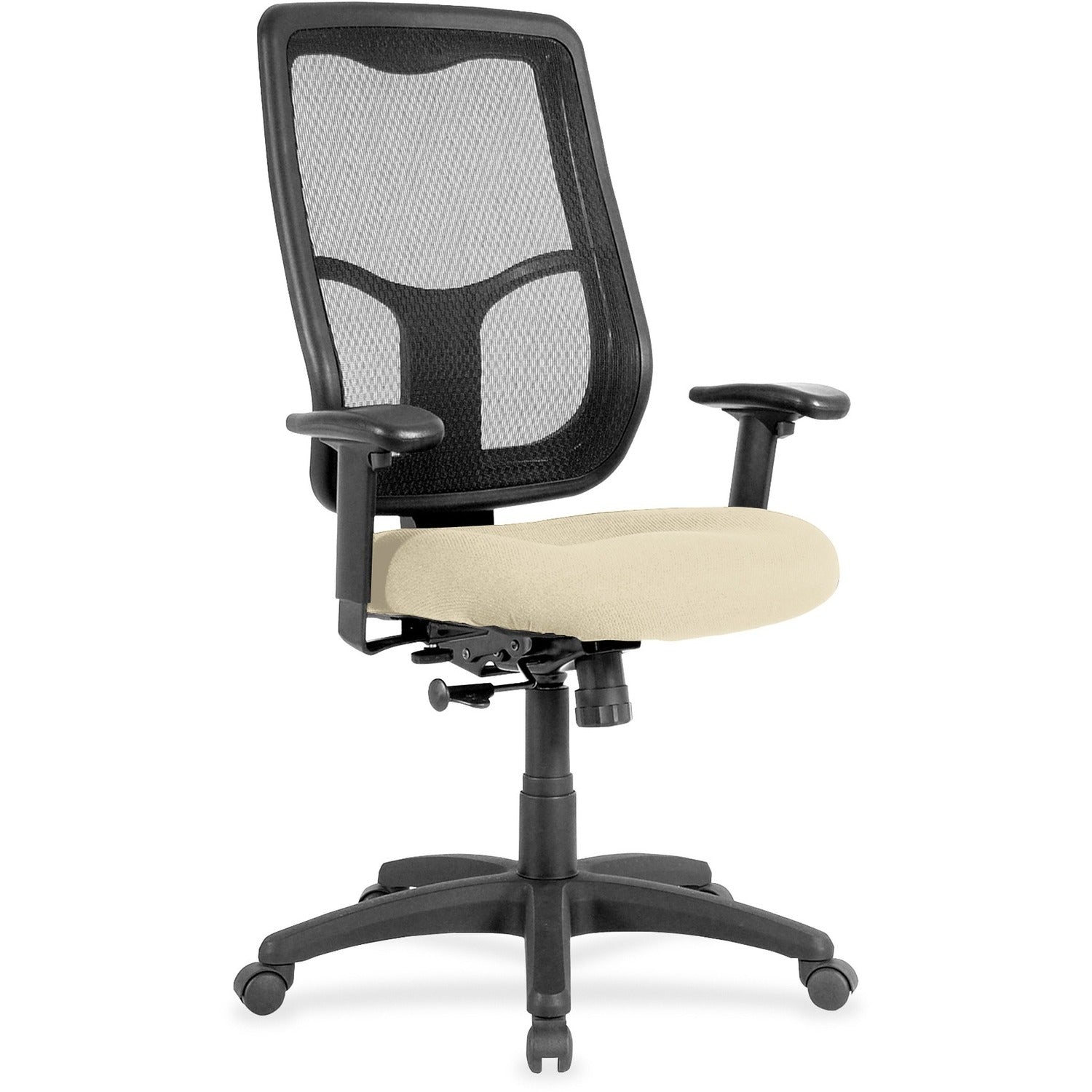 Eurotech Apollo High Back Synchro Task Chair, Metal Seat Color, Fabric/Vinyl, High Back Mesh, 5-Star Base, Dillon Buff, 1 Each
