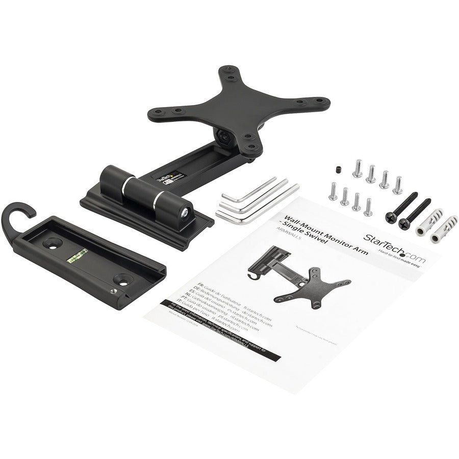 StarTech.com ARMWALLS Wall Mount for Monitor, Flat Panel Display, LED Display, LCD Display, Curved Screen Display - Black