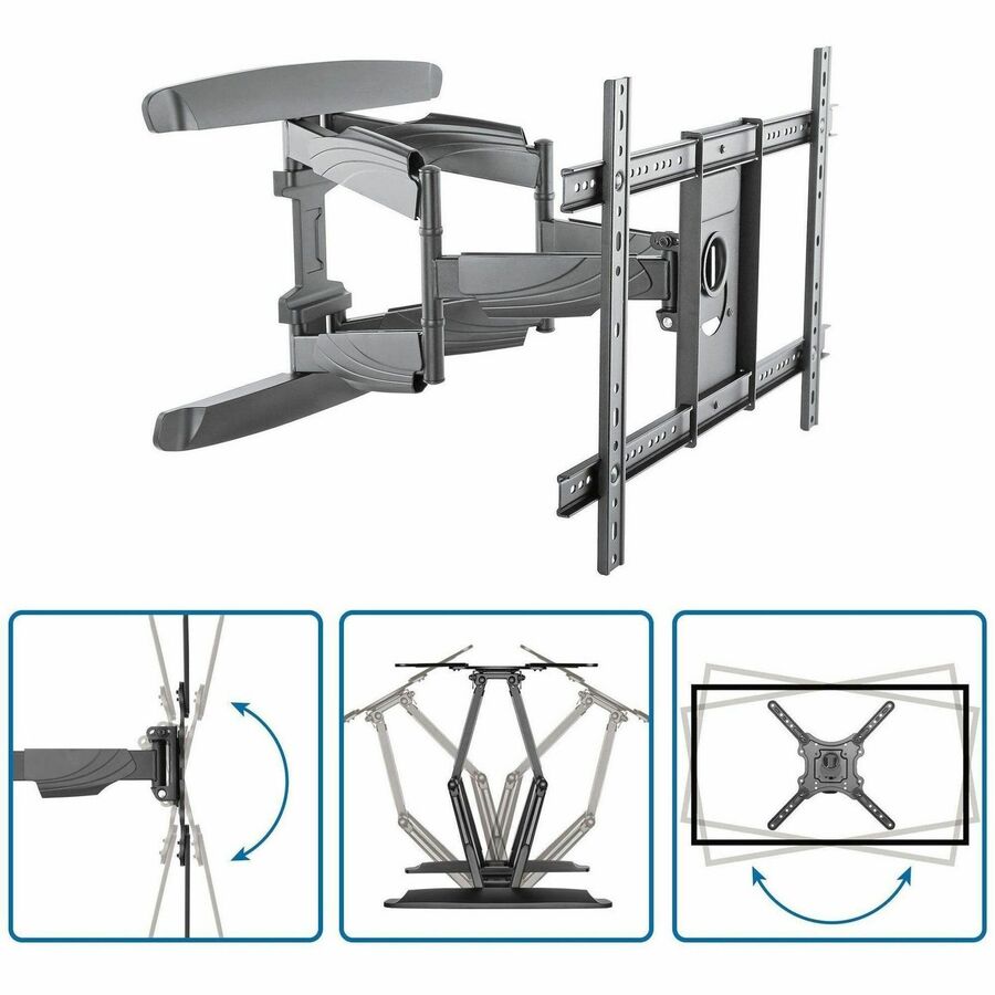 StarTech.com Full-Motion Wall Mount for Curved Screen Display, Flat Panel Display - Black