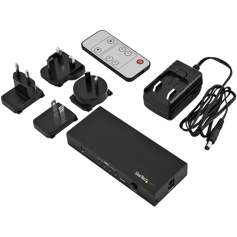 StarTech.com 4-Port HDMI Automatic Switch - 4K HDMI Switcher Box - Ultra HD 4K 60Hz