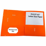 Business Source Letter Portfolio, 8 1/2" x 11", 125 Sheet Capacity, Inside Front & Back Pockets, Card Holder, Orange, 1 Box