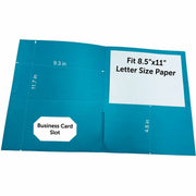 Business Source Letter Portfolio, 8 1/2" x 11", 125-Sheet Capacity, 2 Inside Pockets, Teal, 25/Box