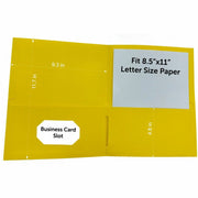 Business Source Letter Portfolio, 8 1/2" x 11", 125-Sheet Capacity, Inside Front & Back Pockets, Card Holder, Yellow, 1 Box