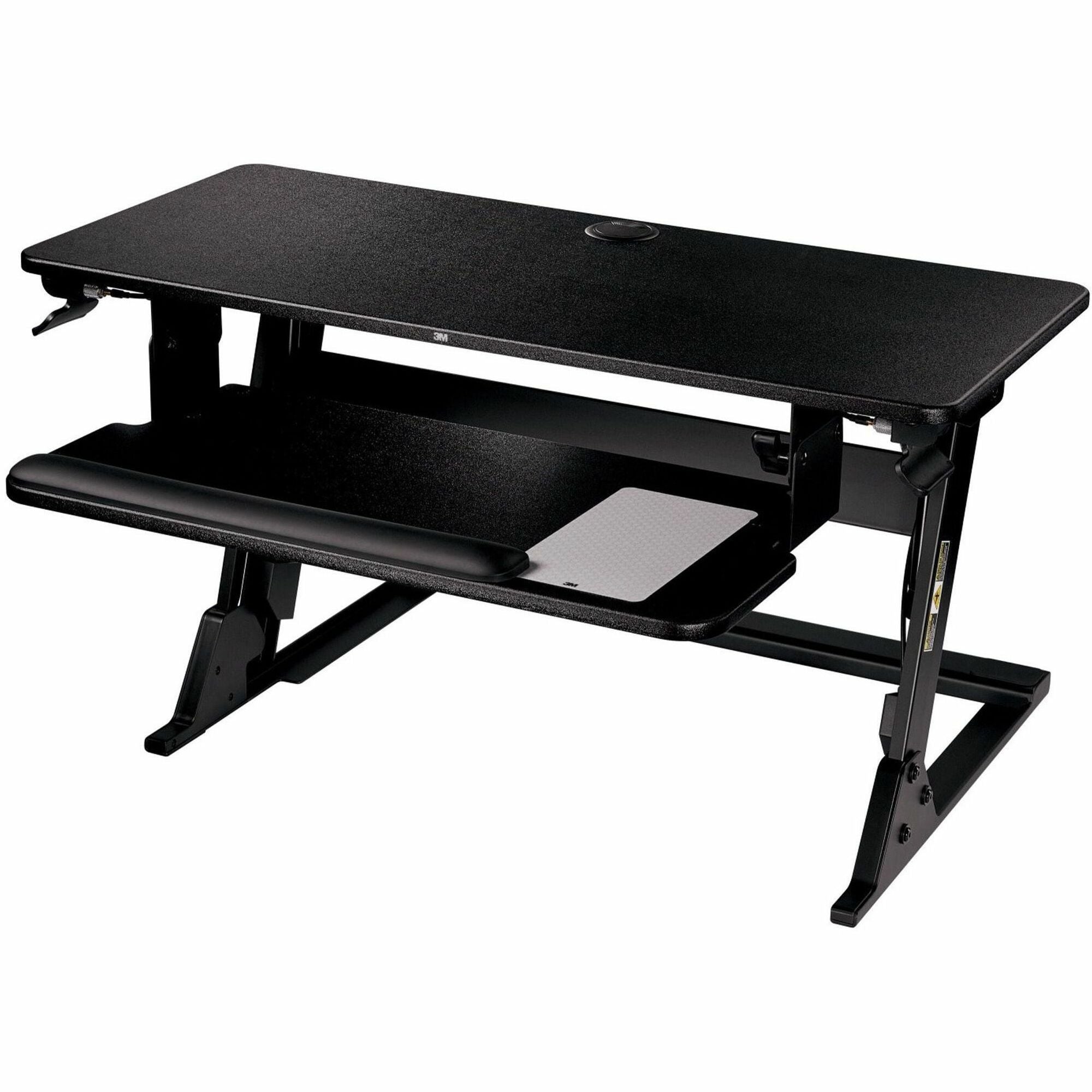 3M Precision Standing Desk, Adjustable Height 6.2"-20", Supports Up to 24" Screen, 35 lb Capacity, 23.2"W x 35.4"H x 6.2"D, Black, Includes Gel Wrist Rest & Mouse Pad, 1 Each