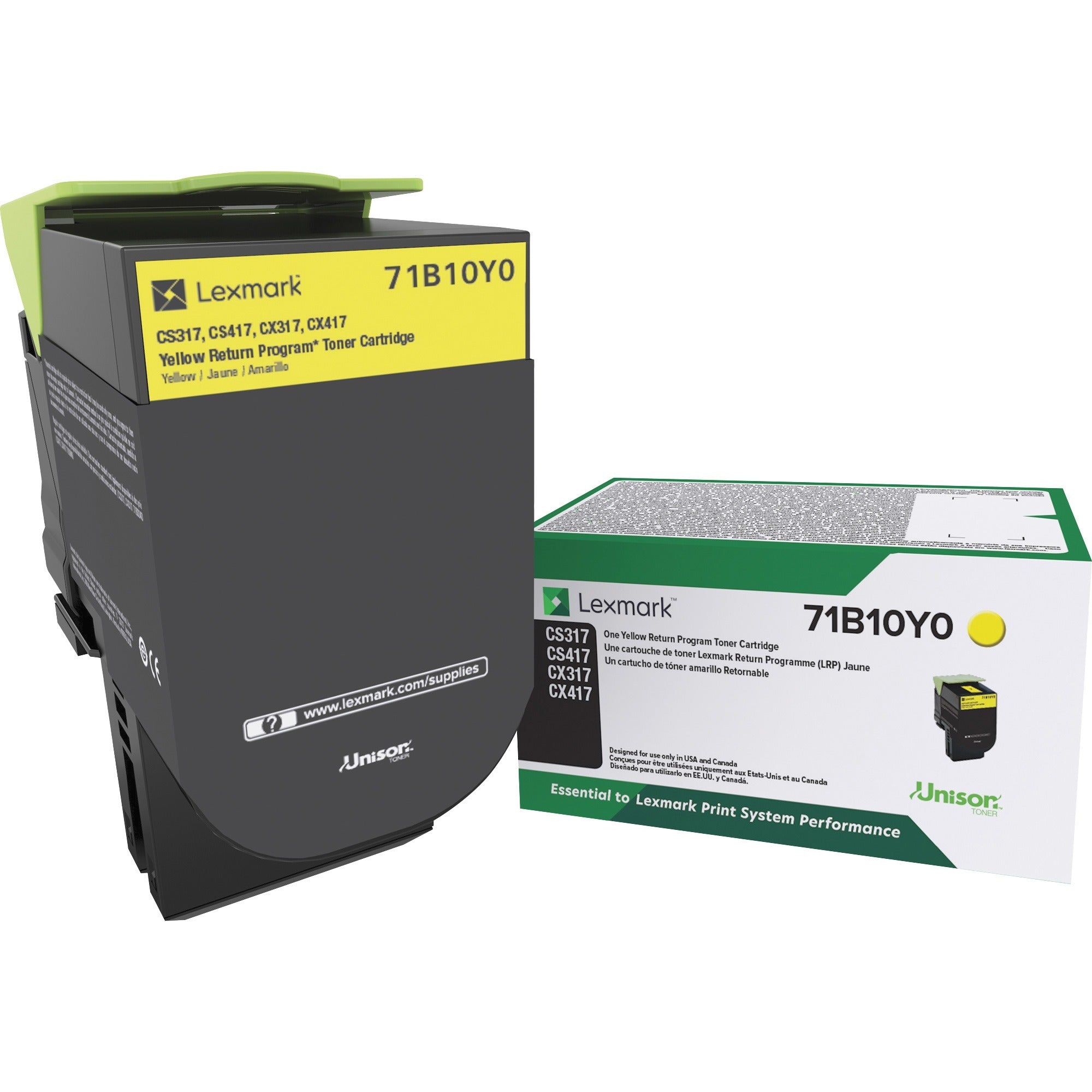 Lexmark Unison Original Laser Toner Cartridge, Yellow, 1 Each, 2300 Page Yield