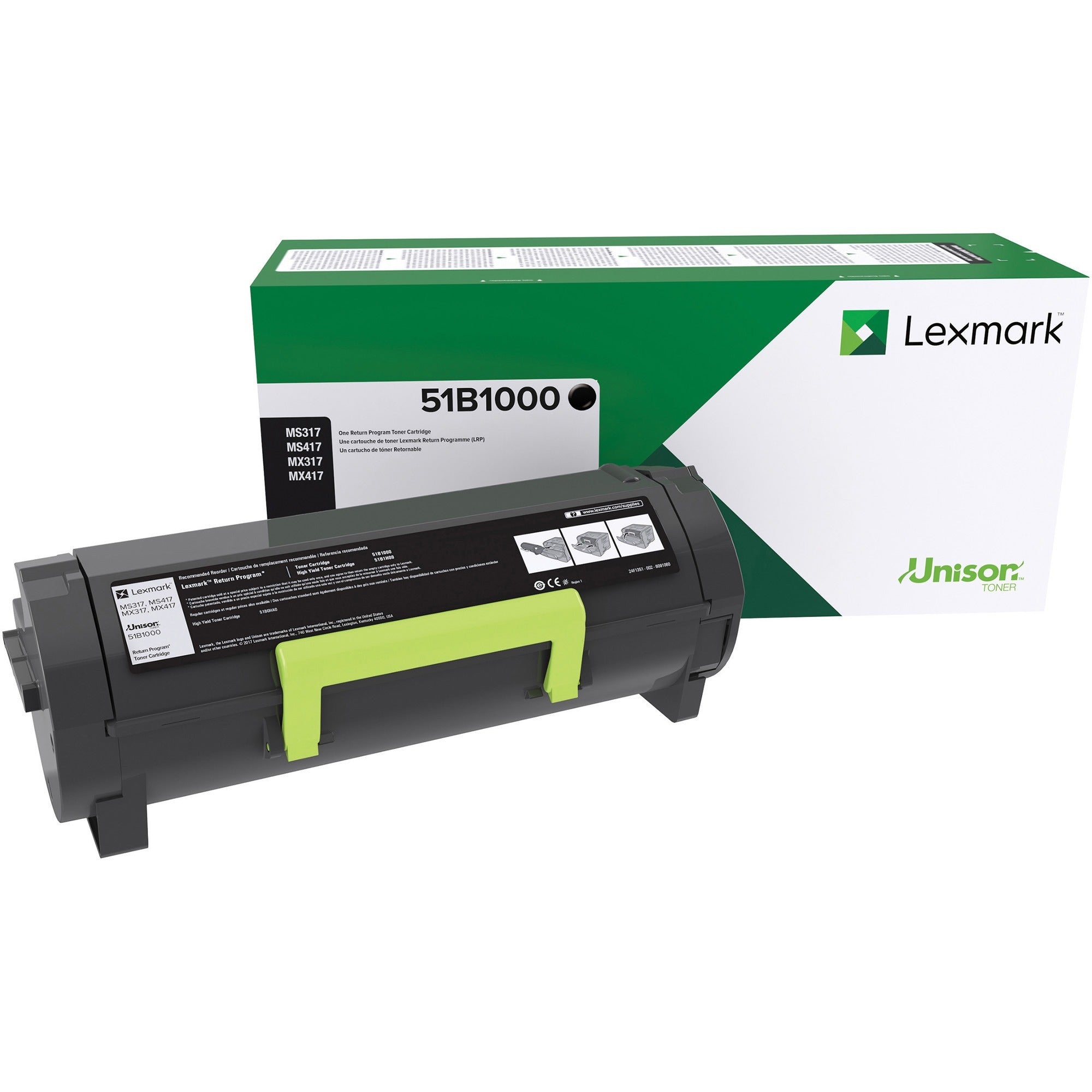 Lexmark Original Black Laser Toner Cartridge, 2500 Page Yield, 1 Each