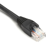 Black Box GigaBase Cat.5e UTP Patch Network Cable, 9", RJ-45 Male/Male, 1 Gbit/s, 24 AWG, Gold Plated Contacts, Snagless Boot, Black, 1 Each