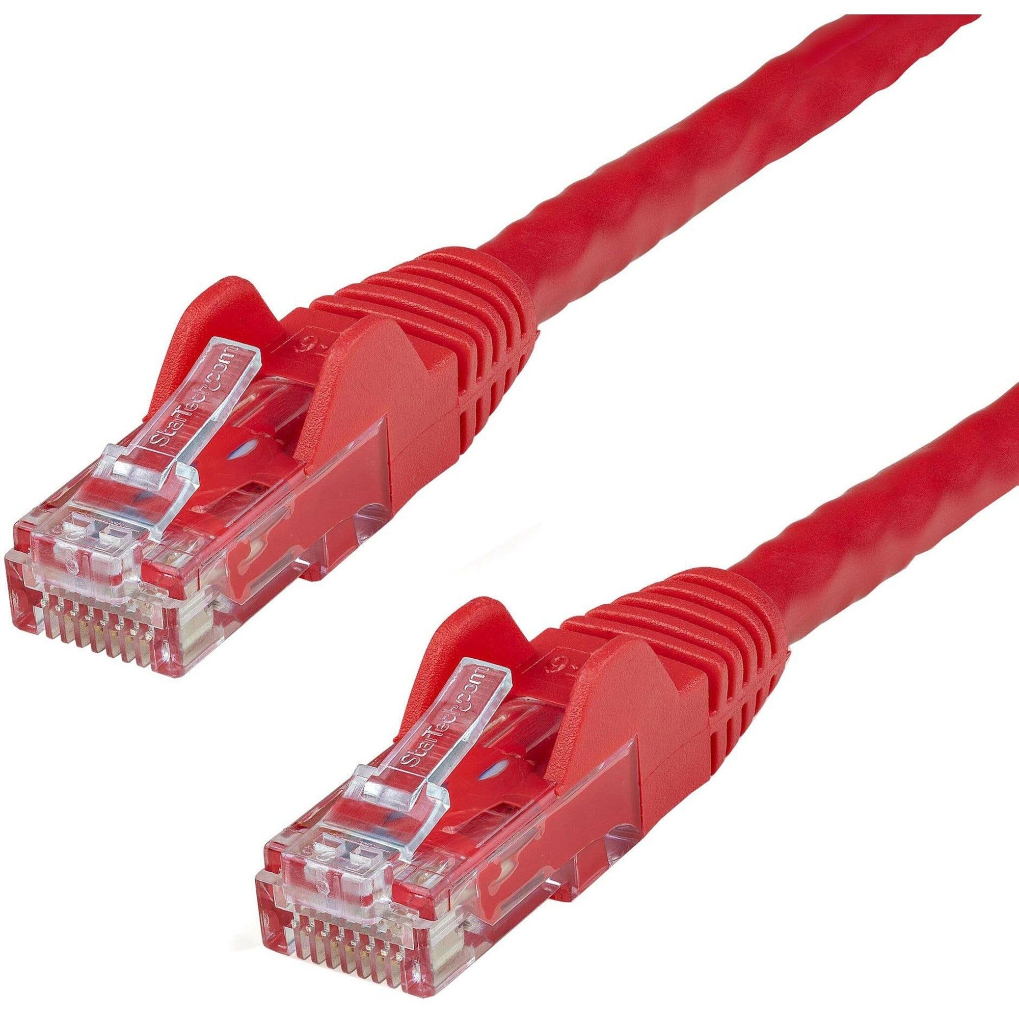StarTech.com Cat6 UTP Patch Network Cable, 125 ft, RJ-45 Male/Male, 24 AWG, 10 Gbit/s, Gold Plated Connectors, Snagless, Red, 1 Each