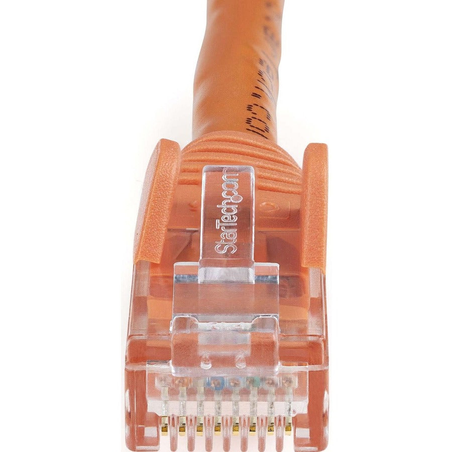 StarTech.com Cat6 Network Cable, 20 ft, RJ-45 Male/Male, 10 Gbit/s, Gold Plated, 24 AWG, CMG, Orange, 1 Each