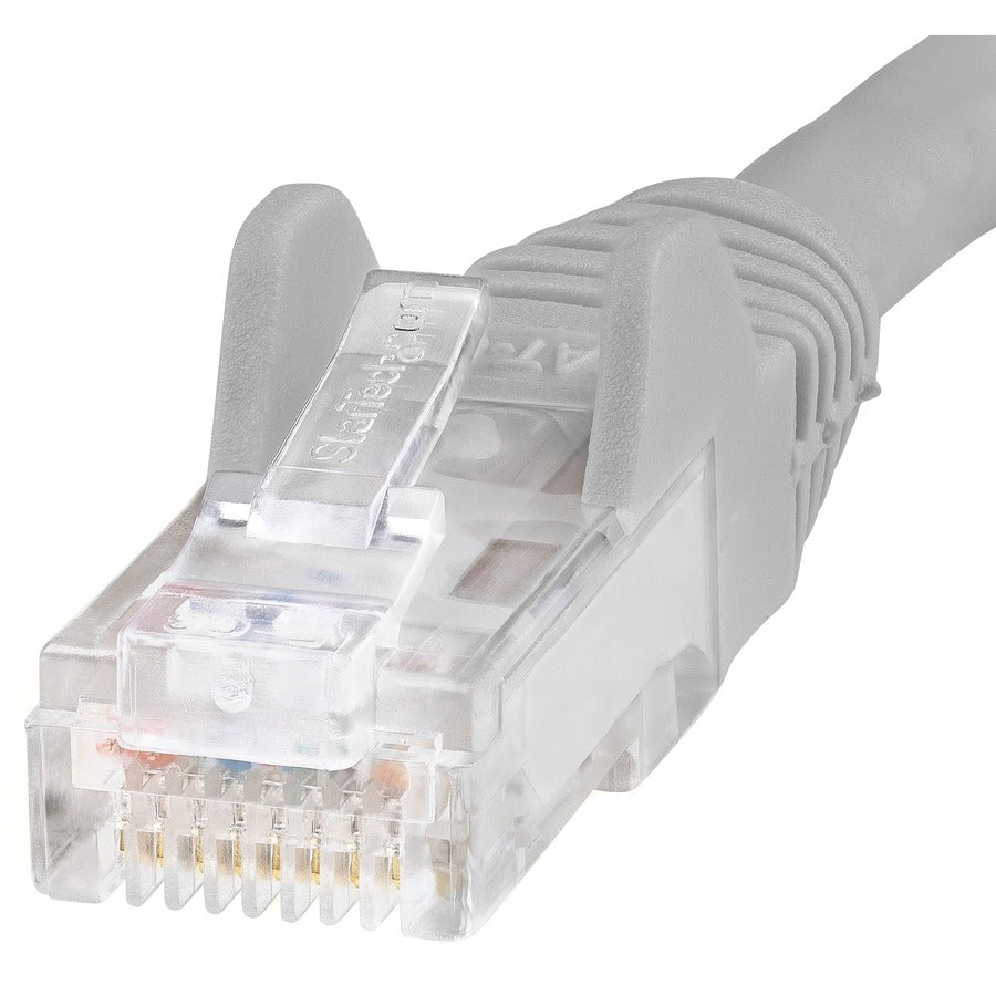 StarTech.com 2 ft Cat6 Network Cable, RJ-45 Male/Male, 10 Gbit/s, 24 AWG, Gold-Plated Connectors, Snagless, Gray, 1 Each