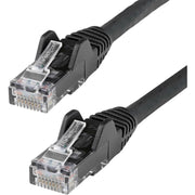 StarTech.com Cat6 Patch Cable, 30 ft, RJ-45 Male/Male, 10 Gbit/s, Gold Plated, 24 AWG, Black, Snagless, Molded Boots, 1 Each