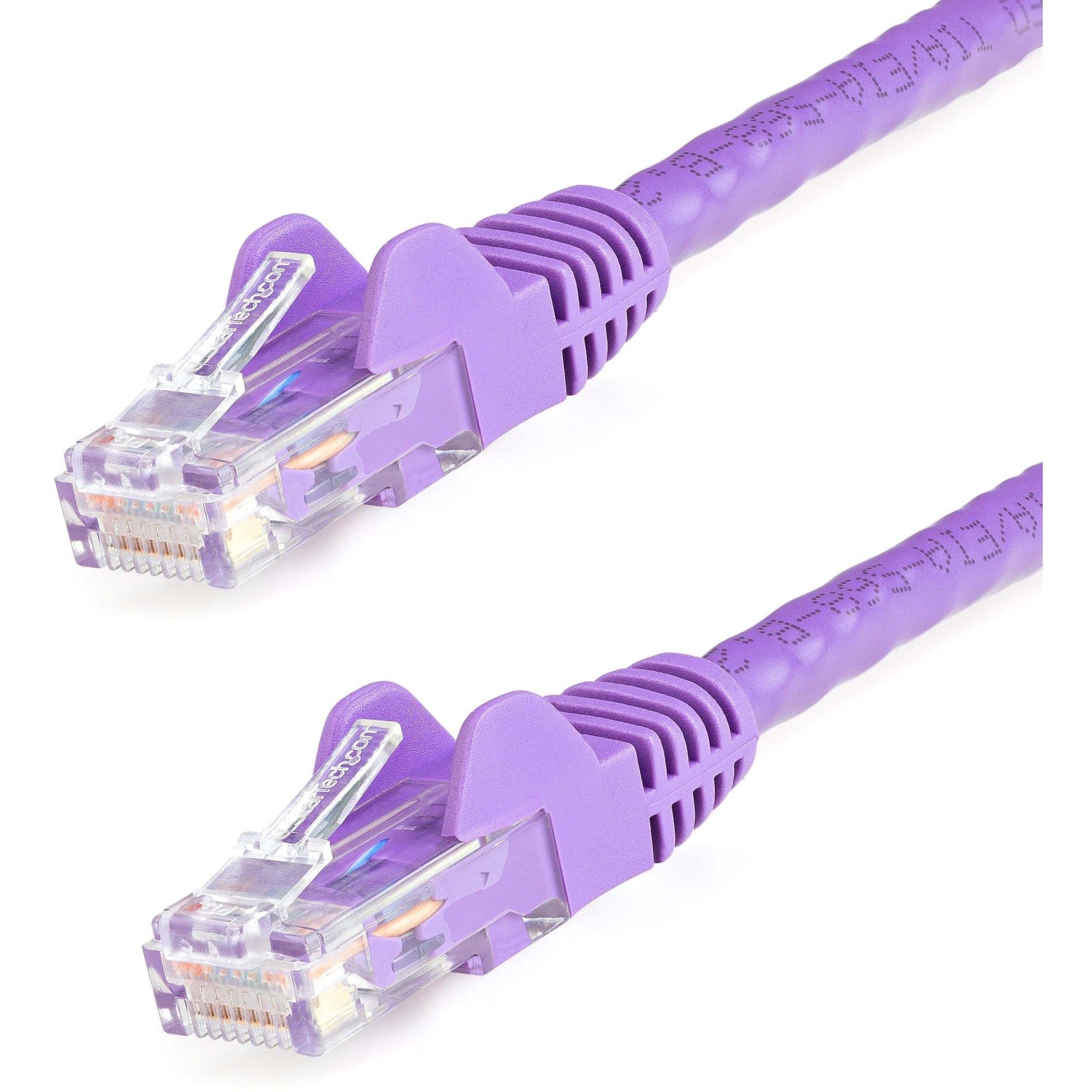 StarTech.com Cat6 Patch Cable, 5 ft, RJ-45 Male/Male, 24 AWG, 10 Gbit/s, Gold Plated Contacts, Snagless, Molded Boot, Purple, 1 Each