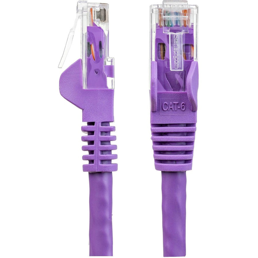 StarTech.com Cat6 Patch Cable, 5 ft, RJ-45 Male/Male, 24 AWG, 10 Gbit/s, Gold Plated Contacts, Snagless, Molded Boot, Purple, 1 Each