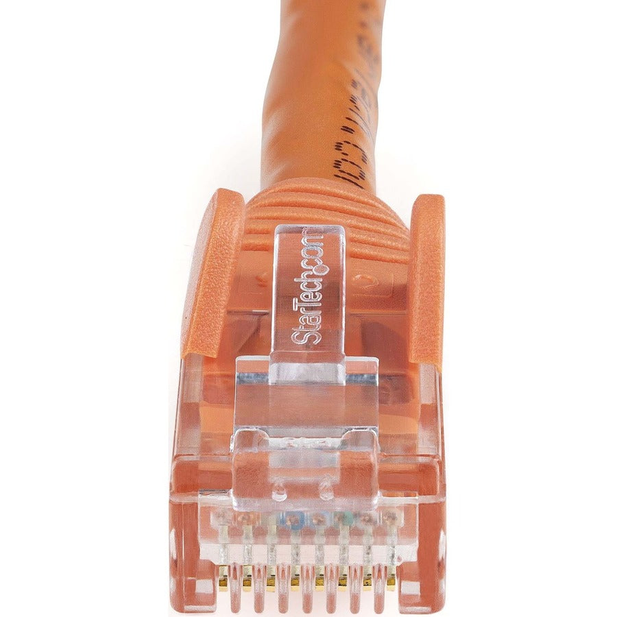 StarTech.com Cat6 Patch Cable, 4 ft, RJ-45 Male/Male, 24 AWG, 10 Gbit/s, Gold Plated Contacts, Snagless, Molded Boot, Orange, 1 Each