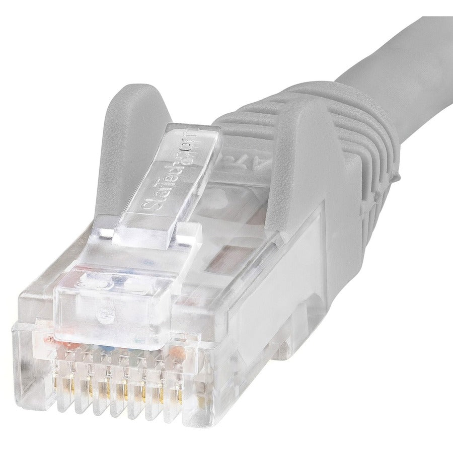StarTech.com Cat6 Patch Cable, 6 Inch, RJ-45 Male/Male, 10 Gbit/s, 24 AWG, Gold Plated Contacts, Snagless, Molded Boot, Gray, 1 Each