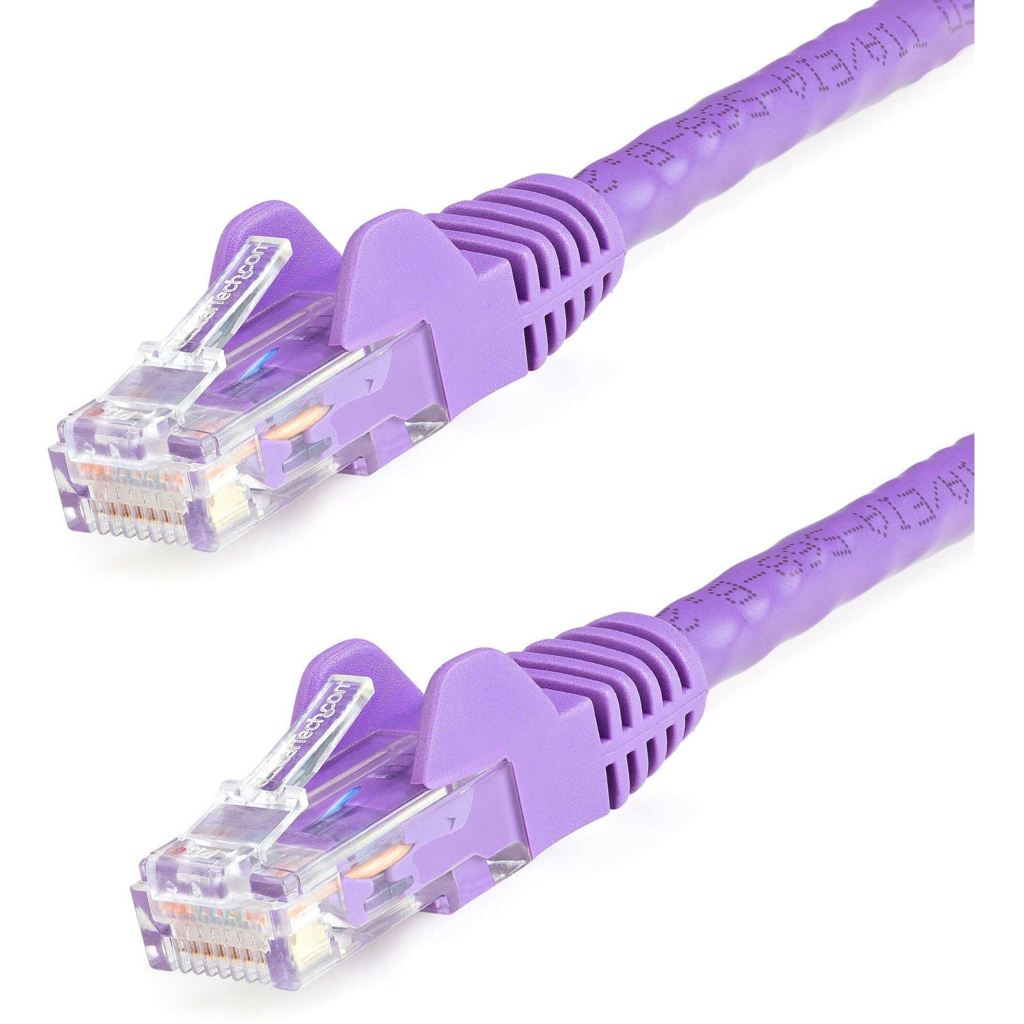 StarTech.com Cat6 Patch Cable, 8 ft, RJ-45 Male/Male, 24 AWG, Gold Plated, Snagless, Purple, 1 Each
