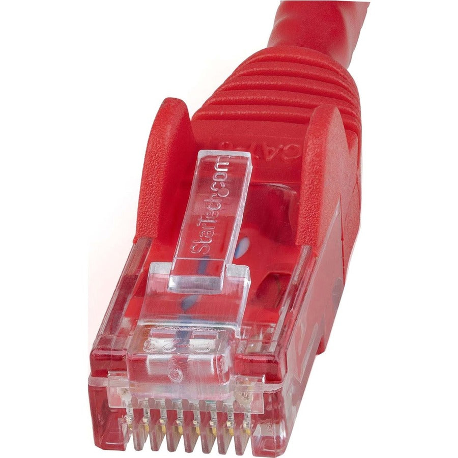 StarTech.com Cat6 Patch Cable, 6 ft, RJ-45 Male/Male, 10 Gbit/s, Gold Plated, Snagless, 24 AWG, Red, 1 Each