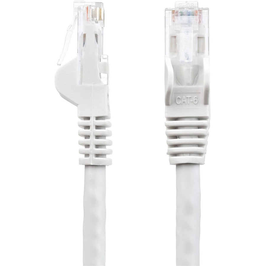 StarTech.com Cat6 Patch Cable, 8 ft, RJ-45 Male/Male, 24 AWG, Gold Plated, Snagless, White, 1 Each