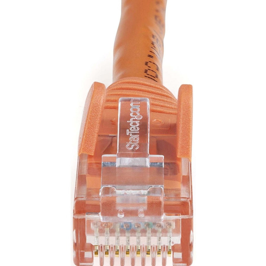 StarTech.com Cat6 Patch Cable, 9 ft, RJ-45 Male/Male, 10 Gbit/s, 24 AWG, Gold Plated, Snagless, Orange, 1 Each