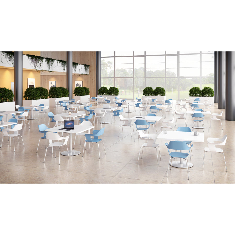 KFI Julep Poly Chair-Red - Chrome Frame Color - Tubular Steel Frame Material - Four-legged Base - Red - Fiberglass Reinforced Polypropylene - 1 Each