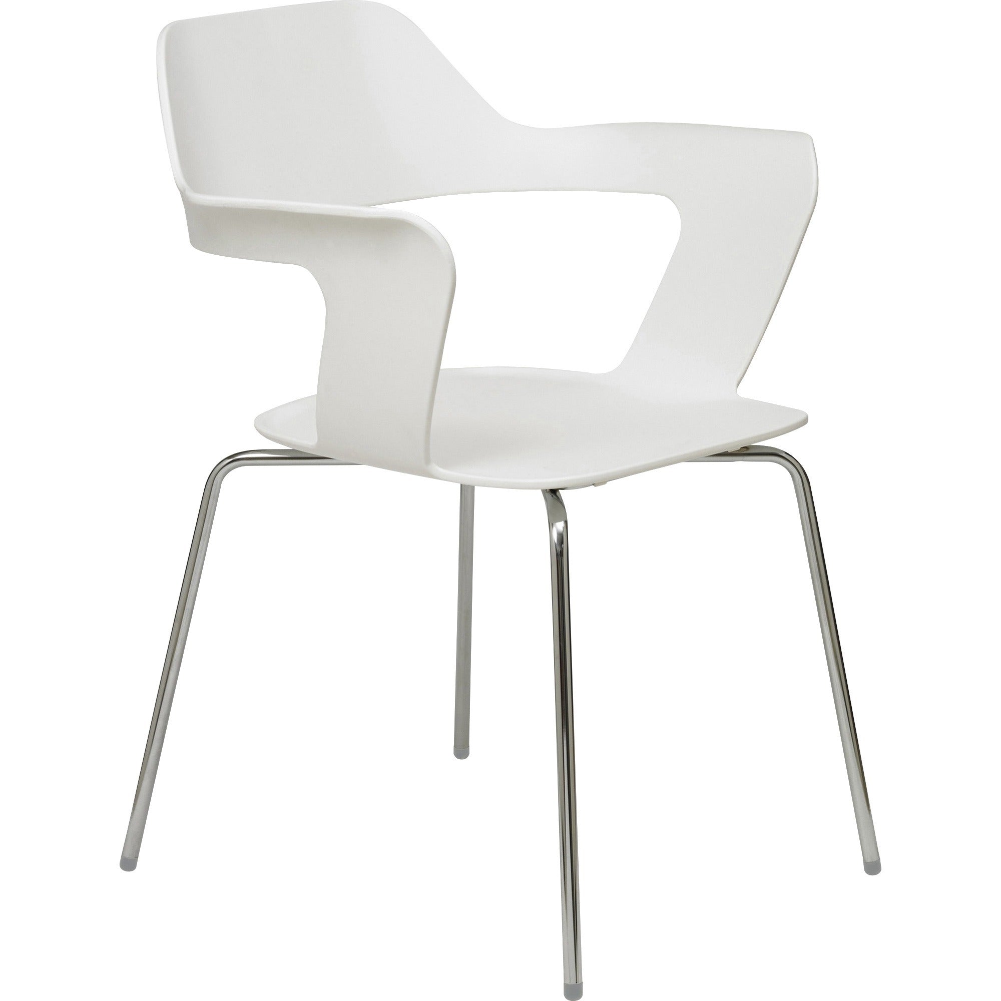 KFI Julep Poly Chair-Red - Chrome Frame Color - Tubular Steel Frame Material - Four-legged Base - White - Fiberglass Reinforced Polypropylene - 1 Each