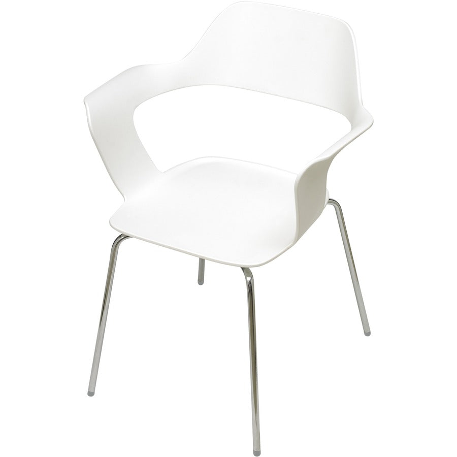 KFI Julep Poly Chair-Red - Chrome Frame Color - Tubular Steel Frame Material - Four-legged Base - White - Fiberglass Reinforced Polypropylene - 1 Each