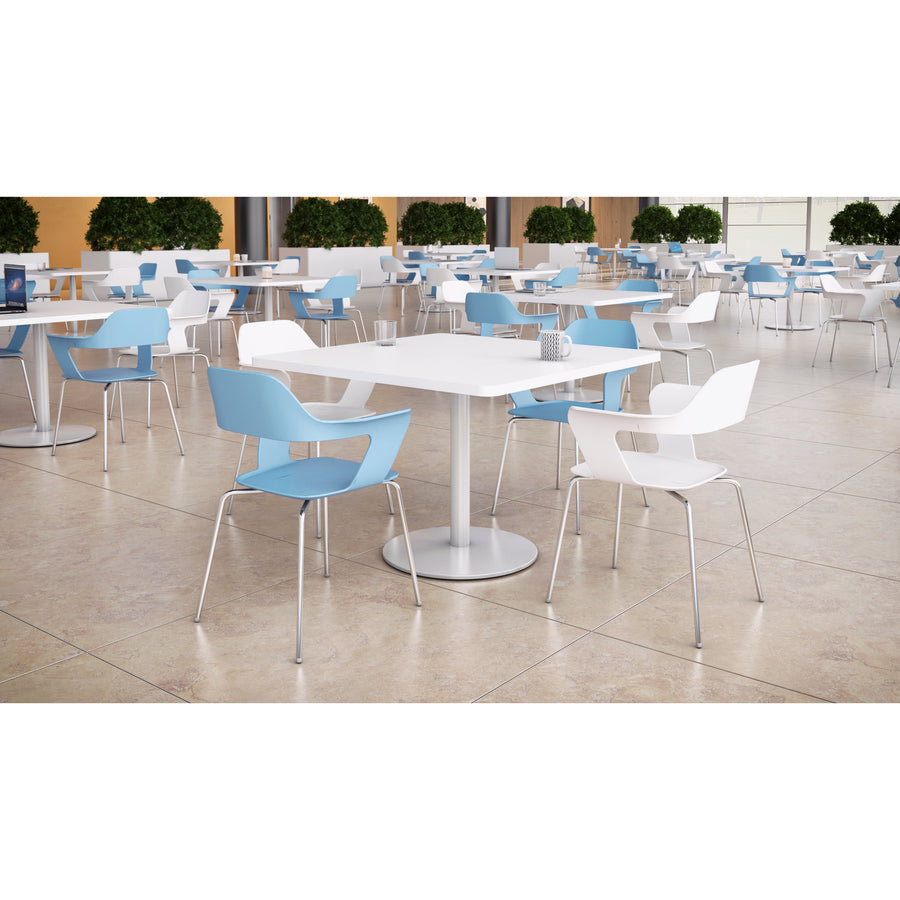 KFI Julep Poly Chair-Red - Chrome Frame Color - Tubular Steel Frame Material - Four-legged Base - Sky Blue - Fiberglass Reinforced Polypropylene - 1 Each