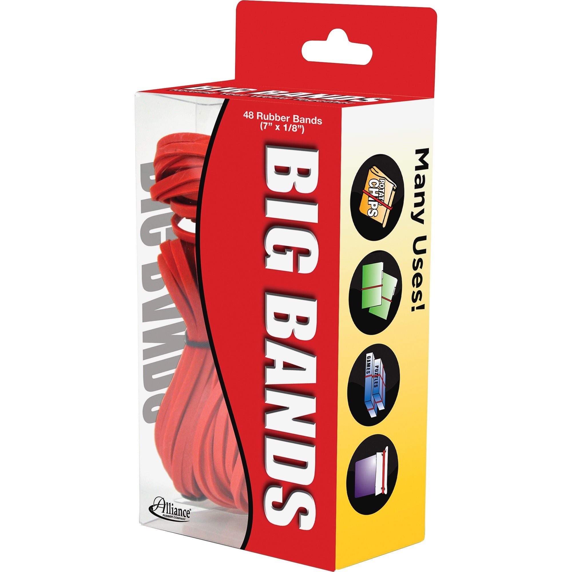 Size: Large - 7" Length x 125 mil Thickness - Stretchable, Microwave Safe, Freezer Safe, Reusable, Heavy Duty - Red - 48 / Pack
