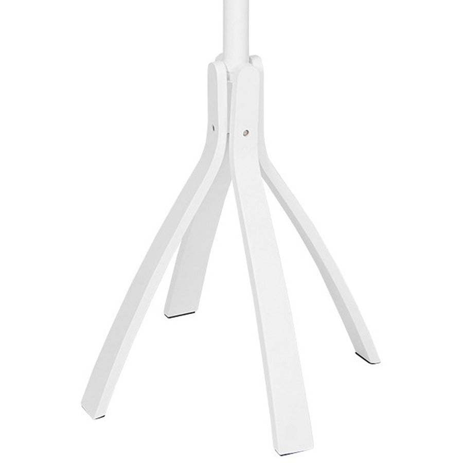 Alba Coat Stand - 5 Hooks - 10 Pegs - 70.5" Height - for Coat, Clothes, Accessories - Wood - White - 1 Each